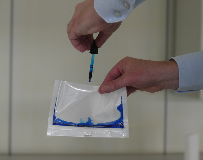 Inktest for testing the seam integrity